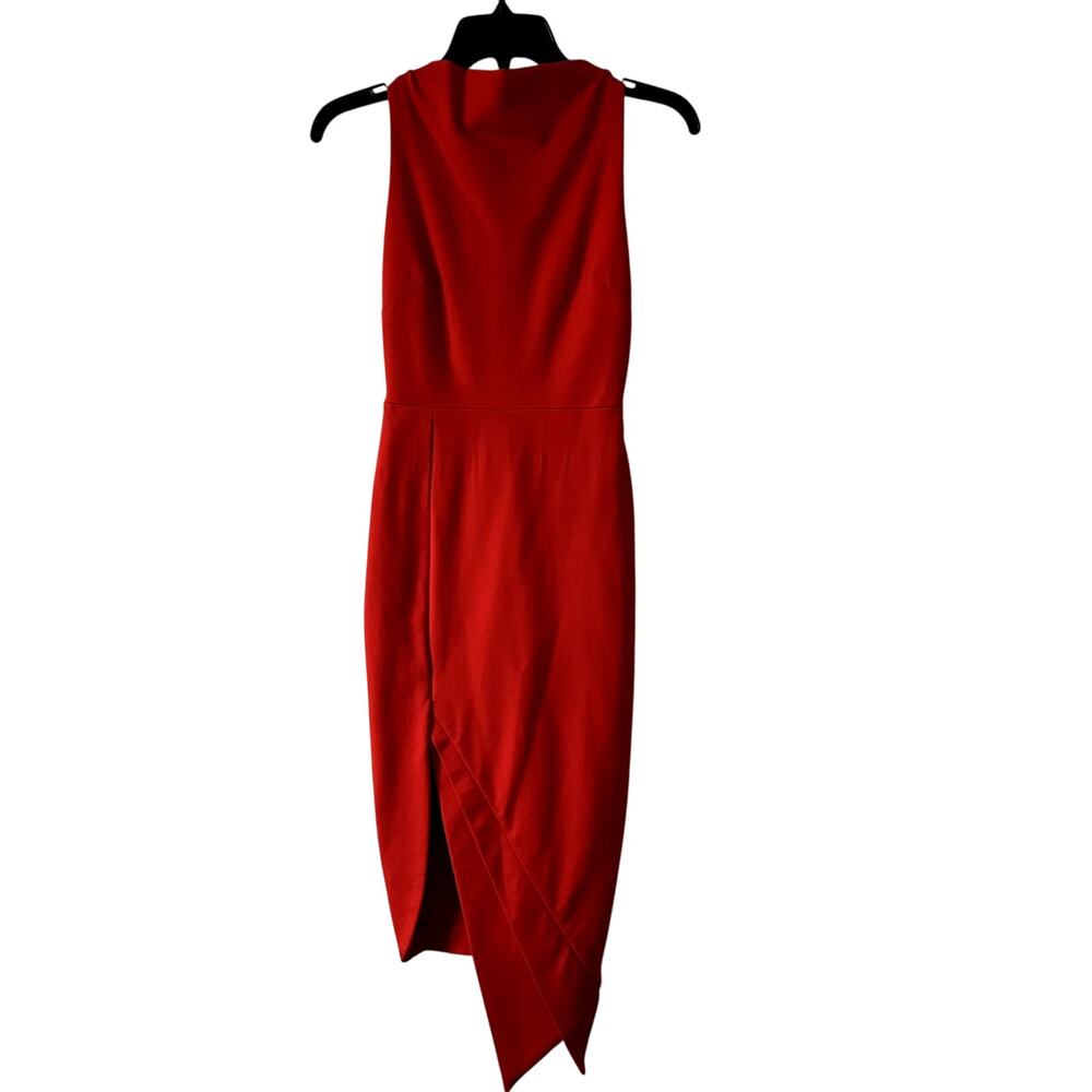 Elliatt Carmen Dress Jaffa Red Asymmetric Midi Bodycon Size XS J1 - Picture 2 of 6